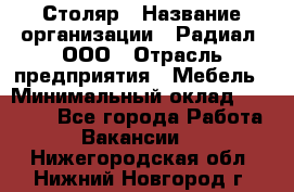 Столяр › Название организации ­ Радиал, ООО › Отрасль предприятия ­ Мебель › Минимальный оклад ­ 30 000 - Все города Работа » Вакансии   . Нижегородская обл.,Нижний Новгород г.